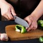 Santoku Knife 5 Inch vg10 Japanese Damascus Steel Kitchen Knives Chef Cooking