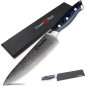 Chef's Knife 8 Inch Blue Series Damascus Japanese Stainless Steel PRO Kitchen