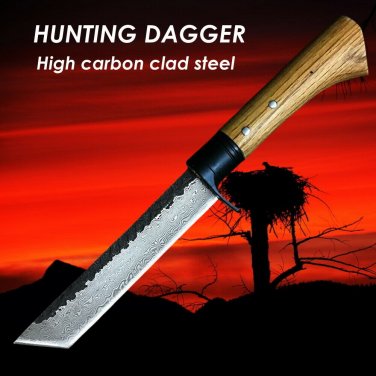Hunting Knife Handmade Forged Hammered Chef Kitchen Knives Cleaver Outdoor Tools