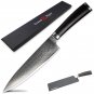Chef Knife vg10 Japanese Damascus Stainless Steel Black Pakka Handle Kitchen NEW