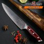 knife Set 3 Pcs Chef Santoku Knife Japanese Damascus Steel Kitchen Knives Sheath
