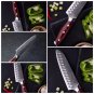 knife Set 3 Pcs Chef Santoku Knife Japanese Damascus Steel Kitchen Knives Sheath