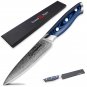 Kitchen Knife Set 2 pcs Chef's Knives Japanese Damascus Steel Blue Handle Tools