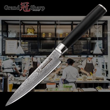 5 Inch Utility Knife Japanese Damascus Stainless Steel vg10 Chef Kitchen Knives