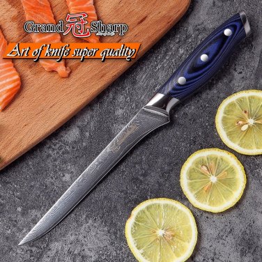Boning Knife  vg10 High Carbon Japanese Damascus Steel Butcher Kitchen Knives