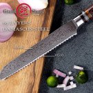 Damascus Kitchen Knives vg10 Japanese Damascus Steel Bread Knife Cake Bakery NEW