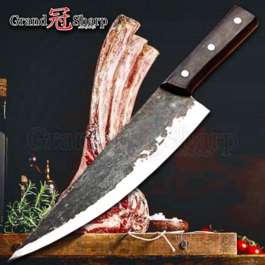 Traditional Chinese Knife Handmade Clad Steel Kitchen Knives Chef Slicing Knife
