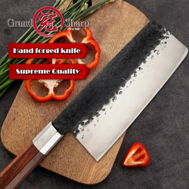 Chinese Cleaver 7.5 inch Chef Knife Slicing Cooking Tools Hand Forged High Carbon Stainless Steel