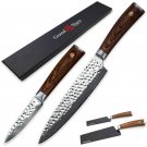 Damascus Knife Set 2 pcs Chef Paring Knife vg10 Japanese Damascus Stainless Steel Kitchen Knives