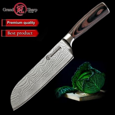 Santoku knife stainless steel japanese kitchen knives sushi sashimi vegetables