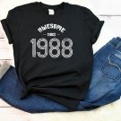 Awesome Since 1988 Vintage Birthday Gift Shirt For Men And Women