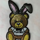 Cartoon large sequin animal bear sequin patch, sequin letter patch jacket supplies, t-shirt