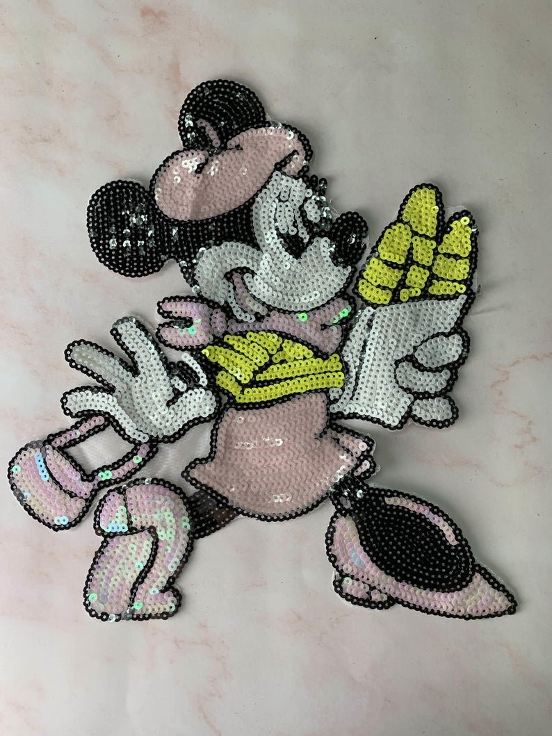 Disney Minnie sequin patch sequined Minnie patch  dress decorative applique