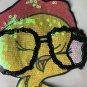 Large cute cartoon with eyes small bird sequin patch, sequin letter patch jacket supplies, t-shirt
