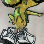 Large cute cartoon with eyes small bird sequin patch, sequin letter patch jacket supplies, t-shirt