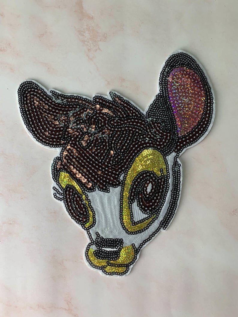 Deer head sequin patch sequin deer head patch T-shirt jeans patch