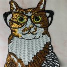 Large eye cat sequin patch, sequin letter patch jacket supplies, t-shirt