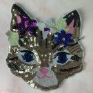 Colorful animal face cat sequin patch sequin letter patch jacket supplies, t-shirt