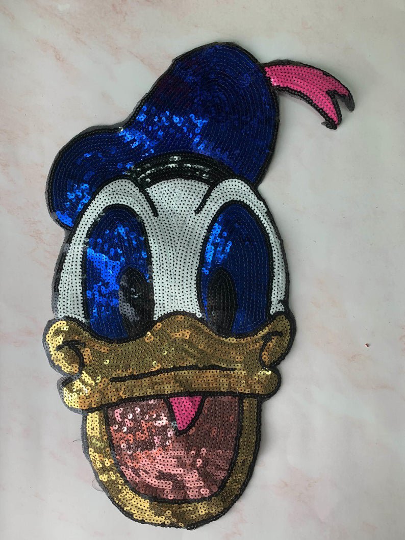 Extra large cartoon anime Donald Duck sequin patch Sequin PatchT-Shirt Sequin Applique