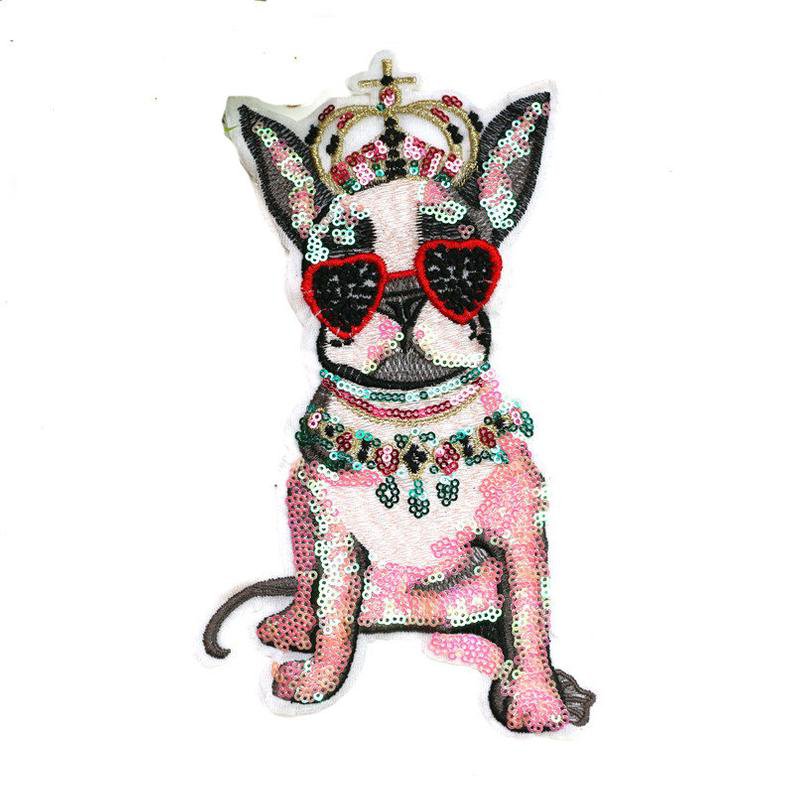 Dog sequin patch sequin dog patch T-shirt jeans patch