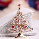 Fashion rhinestone color diamond Christmas tree brooch men and women jewelry
