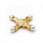 new arrival pearl rhinestone baroque cross brooch women and men unisex brooches pin