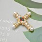 new arrival pearl rhinestone baroque cross brooch women and men unisex brooches pin