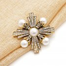 Vintage Gold Color Rhinestone and Pearl Cross Brooches for Women Baroque Style Brooch