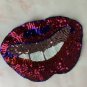 Cartoon red mouth sequin patch, sequin letter patch jacket supplies, t-shirt