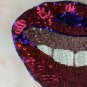 Cartoon red mouth sequin patch, sequin letter patch jacket supplies, t-shirt