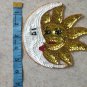 Set of 2 Eclipse sequin patch, Sun and Moon sequin patch, Gold sun patch