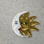 Set of 2 Eclipse sequin patch, Sun and Moon sequin patch, Gold sun patch