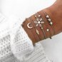 New trend snowflake opal five-pointed star crescent round bracelet five-piece jewelry set
