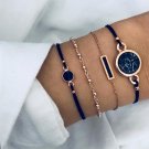 Personality black turquoise pattern bracelet Manual chain black square trend temperament jewelry