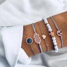 Fashion Braided Bracelet  Turquoise Bracelet Turtle Map Love Five Piece Set Bracelet