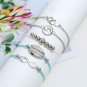 Fashion creative alloy seven silver beads wave 8 word shell five-piece ladies bracelet