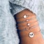 New fashion wind hollow hexagonal opal hollow love circle map zircon bracelet five-piece