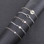 New fashion wind hollow hexagonal opal hollow love circle map zircon bracelet five-piece