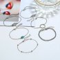 Simple beaded lotus world map palm circle set with turquoise bracelet set