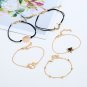 New Hand Jewelry  New Triangle Black Turquoise Love Map Hand Strap Five Piece Set Bracelet