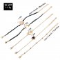 New Hand Jewelry  New Triangle Black Turquoise Love Map Hand Strap Five Piece Set Bracelet