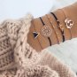 New Hand Jewelry  New Triangle Black Turquoise Love Map Hand Strap Five Piece Set Bracelet