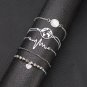 Simple ECG Black Beads Map Beads Chain Round Stone Bracelet Set Ladies Bracelet