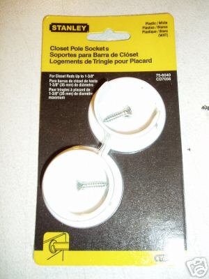 Stanley Closet Pole Hangers Sockets Mount Holder Hanger