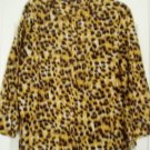 Sag Harbor Shirt Top Blouse Large Leopard Print 3/4 NEW