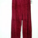 Cappagallo Pants XL Burgundy  Elastic Waist Velour NEW