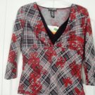 JTB Top Shirt Small Butterfly Print  3/4 Sleeve NEW