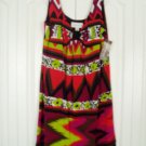 Ronni Nicole Dress 10 Green Red Print Sleeveless New