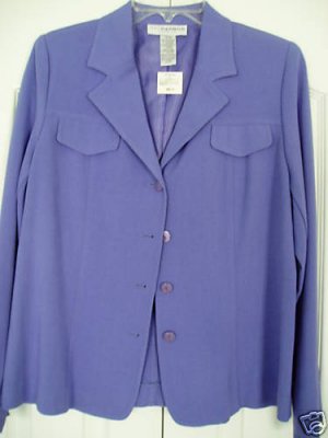Sag Harbor Jacket Blazer Size 8 Blue Stretch Work NEW