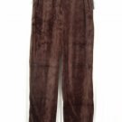 JM Collection Drawstring Pants Large Brown Velour 34